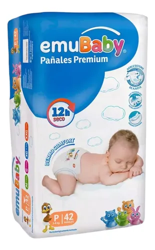 Pañal Emubaby Premium P (3-6 Kg) - 42 Unidades