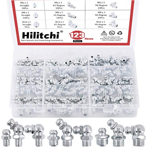  123pcs Metric Hydraulic Zerk Grease Fittings Assortmen...