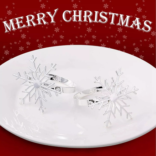 Servilletas Navideñas Con Forma De Copo De Nieve, 12 Unidade