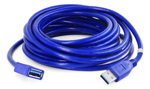 Cable Extensión Usb 3.0 Macho A Hembra 5 Metros - T3620 Color Azul