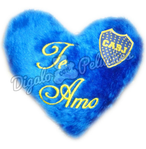 Corazón Almohadón De Peluche Personalizado Boca  Juniors