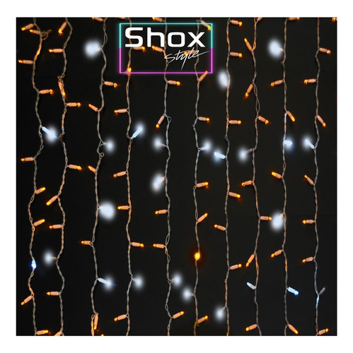 Cortina Luces Led Efecto Flash 5.5 X 2 Mts Interconectables Luces Blanco Cálido Y Frío