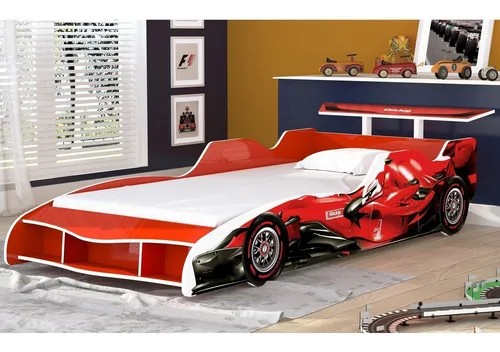 Cama Infantil Carro F1 090 Gelius Móveis | Quarto Meninos