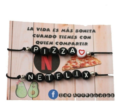 Pulsera Moda Para Parejas - Pizza Netflix - 