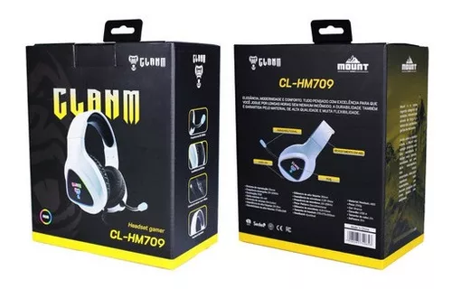 Fone de Ouvido Gamer Clanm CL-HM709 Headset Branco