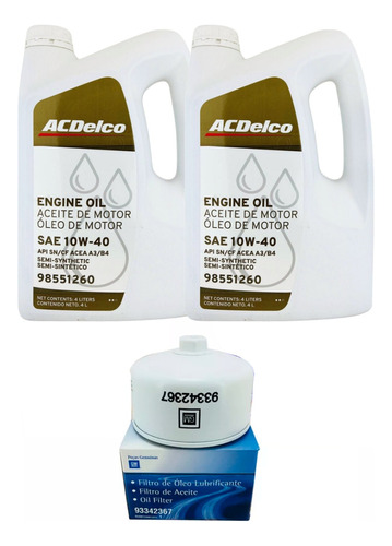 Combo Filtro Aceite Original + 10w40 Chevrolet S10 Mwm 2006