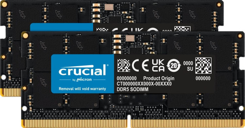 Kit De Ram Crucial, 16gb (2x8gb), Ddr5 4800mhz, Cl40, Sodimm