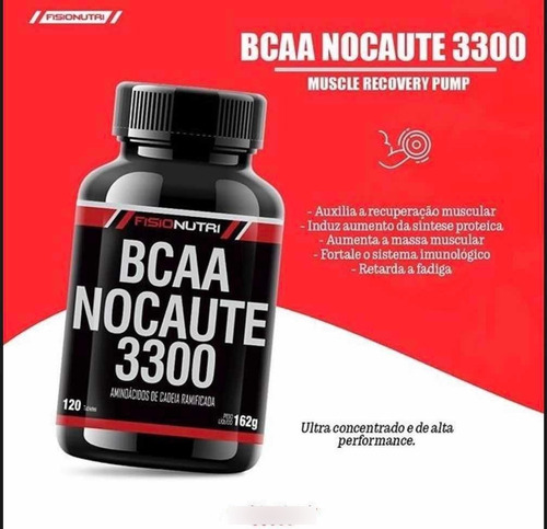 10x Bcaa Nocaute 1200 - 120 Tabletes - Fisionutri