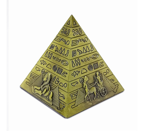 Pirámide Egipcia 10cm De Metal De Bronce Souvenir