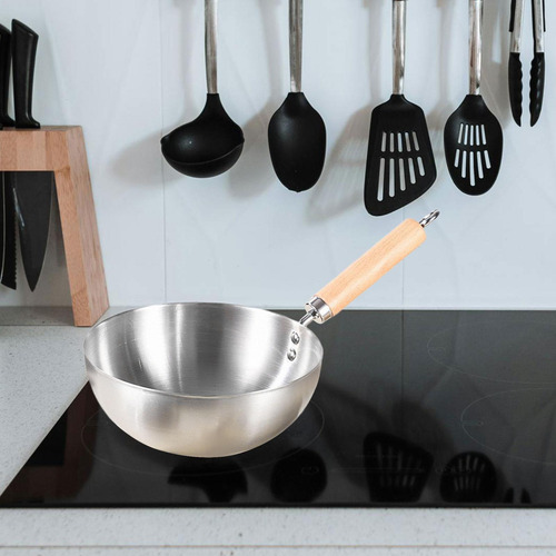 Wok Antiadherente, Cocina De Inducción De Fondo Sin Tapa