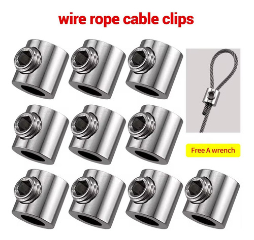10 Abrazaderas De Cable De Acero Para Fijar Soportes,