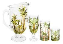 Comprar Copos Palm Tree Wolff Taças E Jarra Palmeira Coqueiros 19pçs