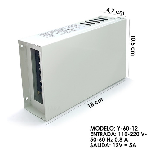 Fuente Metalica Exterior C/ Gabinete Proteccion 12v 5a Y6012