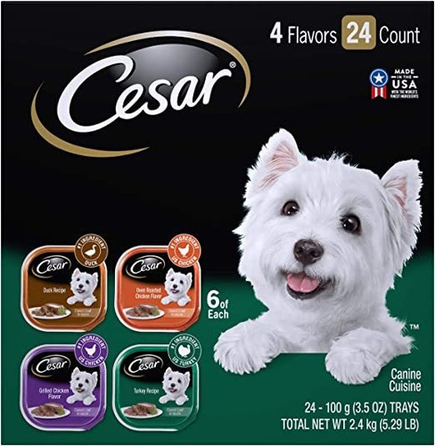 Paquetes De Cesar Gourmet Wet Dog Variedad De Comidas - 24 B