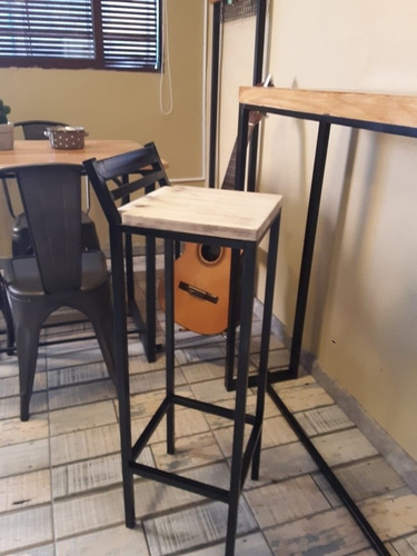 Imagen 4 de 10 de Barra Desayunador Isla Hierro Madera Oferta Limitada