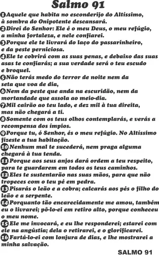 Religião Oração Salmo 91 Adesivo Decorativo De Parede Grande