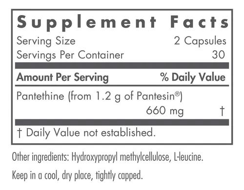 Nutricology Supplemento De Pantetina Vitamin B5, Acid