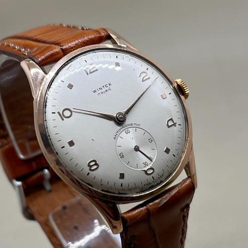 Antiguo Reloj Caballero Oro 18k Máquina Suiza Acuerda Wintex