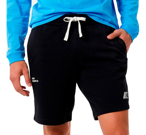 Short New Balance Running Hombre Fleece H Negro Ras