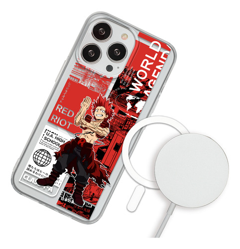 Funda Para iPhone Magsafe Red Riot Kirishima Clase 1-a Héroe Resistente My Hero Academia Anime