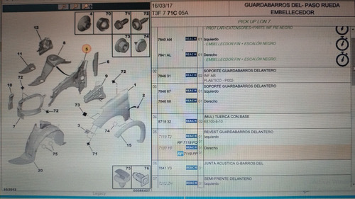 Interior Guardabarro Delantero Der Peugeot 206 207 Original