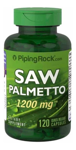 Saw Palmetto 1200 Mg- 120 Capsules- Piping Rock Sabor Neutro