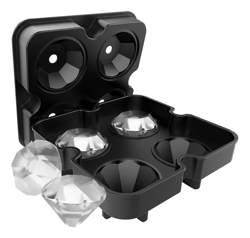 Bandeja De Gelo Em Forma De Diamante De Uísque Com Tampa De