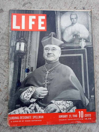 Revista Life 21/1/1946 Cardinal Designate Spellman Vol.2 N.3