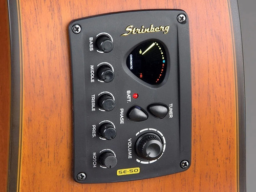 Violão eletroacústica Strinberg Black SA200C para destros mahogany louro indiano