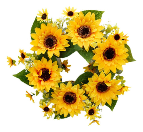 Corona Decorativa De Girasoles De Imitación Longitud 43cm
