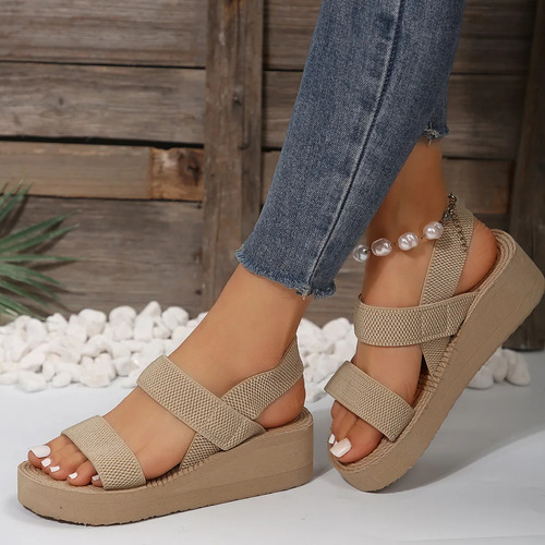 Sandalias De Tacón Alto Con Plataforma De Verano Para Mujer.