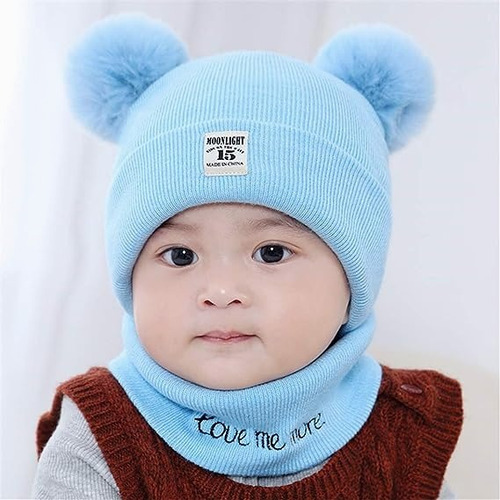 Conjunto Gorros Bufanda Bebé Redondos Oso Invierno Full