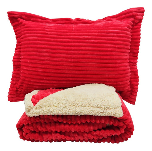 Set Stripes-corderito+fundas De Almohadones King, V. Colores