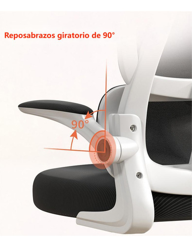 Silla De Escritorio Ergonómica Con Soporte Lumbar Y Cabeza Color Blanco/Negro Material del tapizado Algodón