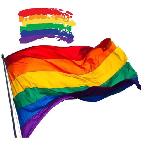 Bandeira Lgbt Grande 2.00 X 1.20 Do Orgulho Gay Frete Grátis