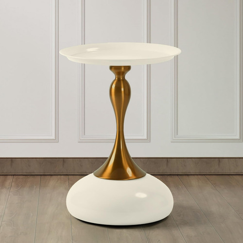 Mesa Auxiliar Dorada Decorativa Moderna Para Sala O Recámara