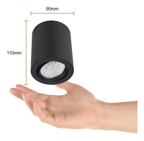 Lampara De Interior Sobreponer Techo Aluminio 100-240v Color Negro Tecnolite 10YSNLED009MV30N