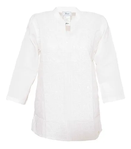 Blusa Con Bordado Cuello Mao Mujer Mussi 235009 Cuotas sin inter s