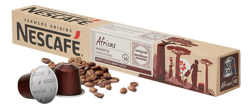 Café Nescafé Farmers Origins Africas 10 Cápsulas Arábica