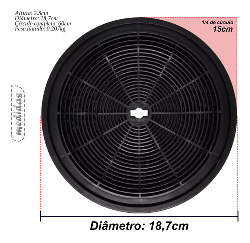 Filtro Depurador Carvão Ativado Original Electrolux De80 60