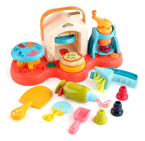 Máquina De Fazer Pizza Modelando Cores Dough Clay Set Toy