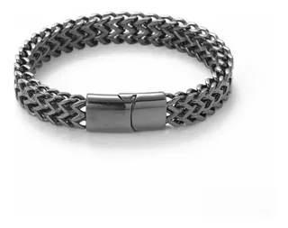 Brazalete De Titanio De Doble Capa Para Hombre X 21cm- Negro