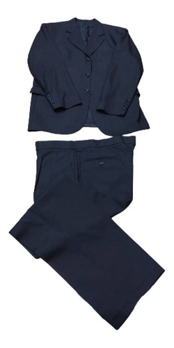 Imagen 1 de 3 de Ambo De Alpaca Gris Oscuro 3 Botones Pantalón Clásico