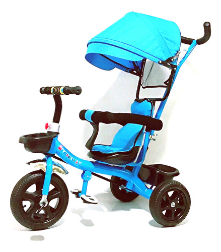 Triciclo Con Guia Y Toldo Azul Flaber