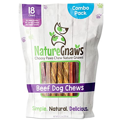 Premium Dog Chew Variety Pack - Tripe Twists, Beef Jerk...