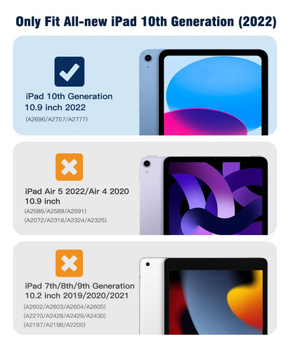 Timovo Funda Para iPad 10.ª Generación 2022, Funda iPad 10 C