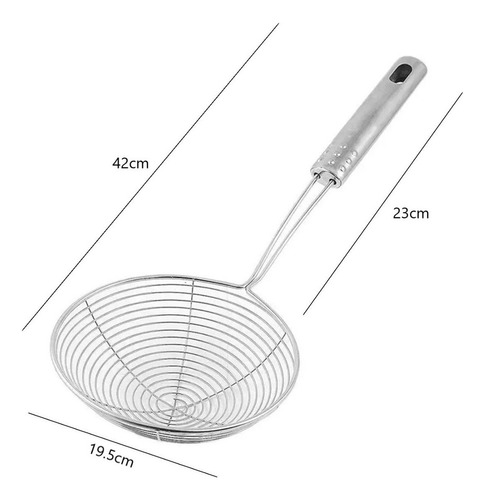 Cuchara Colador Escurridor Utencilio Cocina Cucharon Acero