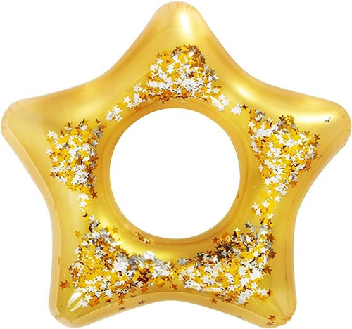 Flotador Salvavidas Inflable Glitter 91cm Bestway Pileta Color Rosa, Amarillo