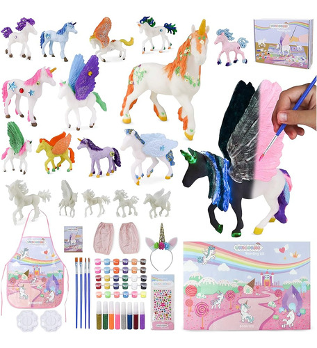Unicornios Regalos Para Niña Kit De Pintura Con 18 Unicornio