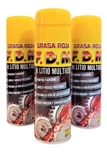 Grasa De Litio Roja Fdm Pack X12 Unid Lubricante Proteccion